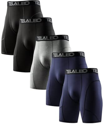 Compression Shorts Men Spandex Athletic Underwear Boxer Brief Base Layer L