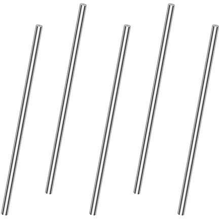 Hegebeck Round Steel Rod Straight HSS Round Shaft Rod Lathe Bar Stock Tool 3mm Diameter 100mm Long for Shaft Gear Drill Lathes DIY Craft Tool 5 Pcs