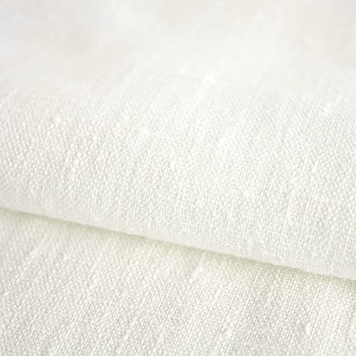 Hans-Textil-Shop Stoff Meterware Uni Ecru 100% Leinen - 1 Meter, Leinenstoff, Kleider, Hose, Rock, Bluse, Hemd, Vorhänge, Kissen, Tischdecken