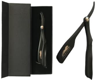 Stainless Steel Unique Handle Design Men's Cut Throat Shaving Razor Premium Quality Single Edge Blade Straight Razor for Hair/Beard Shave Barber Razor