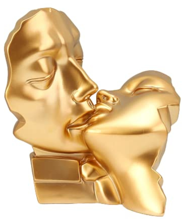 Tauzveok Pärchen-Statue Abstract Romantic Face Sculpture Figure Decoration Modern Art Living Room Office Furnishing for Wedding,（Weiß,20cmX14.5cmX22cm,L x B x H