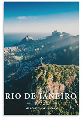 ONOTIO Statue of Christus in Rio De Janeiro Brasilien, Vintage-Reiseposter, 20 x 30 cm, Wandkunst, Kunstdruck, Leinwand, Kunst, Poster, modernes Familien-Schlafzimmer, Dekor-Poster