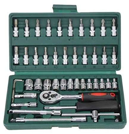 Juego de destornilladores de herramientas manuales Herramientas de mano Hot Professional 46pcs Juego de llaves inglesas Juego de llaves de trinquete de destornillador de 1/4 pulgadas Juego de herra