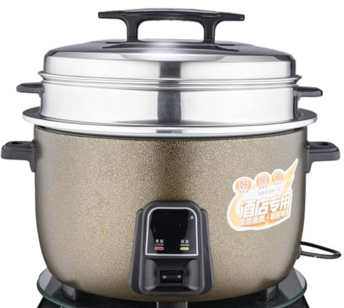 ZORZA Cuociriso, cuociriso grande antiaderente, cuociriso commerciale di grande capacità, ristorante/hotel/scuola, (8-45 L) adatto per 8-70 persone per uso commerciale,8L+Steamer Basket