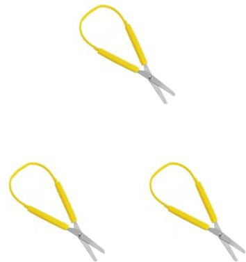 3er-Set Sicherheitsschere, einfacher Griff, Kunst-Design, Schreibwaren, Schere, Handwerk, DIY, Bastelwerkzeug, Büro, Papierschere für Kinder und Erwachsene, Gelb