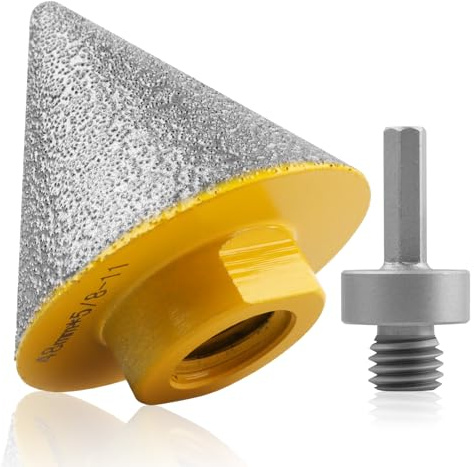 AOKLIT Diamond Beveling Chamfer Bit, Diamond Countersink Drill Bit for 1-7/8(48mm) Hole Enlarging Trimming Grinding in Tile, Marble, Glass, Granite, Ceramic with 5/8-11 Thread Adapter