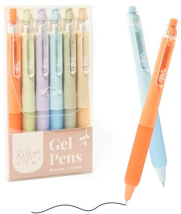 Rileys & Co. Ästhetische Gelstifte, feine Spitze, 0,5 mm, wischfest, 6 Stück