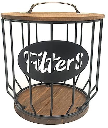Plomevry Coffee Filter Holder Storage and Dispenser, Holds 500 Coffee Filters, + Metal