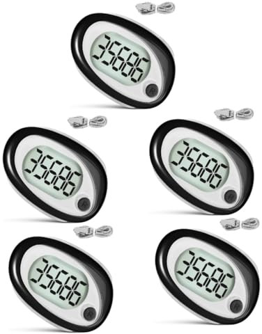 BESPORTBLE 5 Pièces podomètre de Marche Compteur de Pas de Marche Compteur de Pas Portable EUR de Pas Podomètre de randonnée 3D réutilisable Plastique