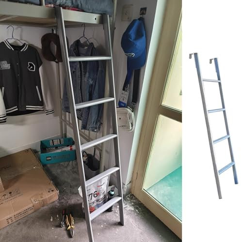 YTXFRHOD Etagenbettleiter, Etagenleiter für Einzelbetten, bodenstehend, 130 cm/140 cm/150 cm hohe Anlegeleiter, Ersatz-Trittleiter aus Aluminiumlegierung für Wohnmobil-Loft-Schlafsaal (Größ