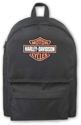 Harley-Davidson Bar & Shield Graphic Backpack w/Adjustable Straps - Black/Orange