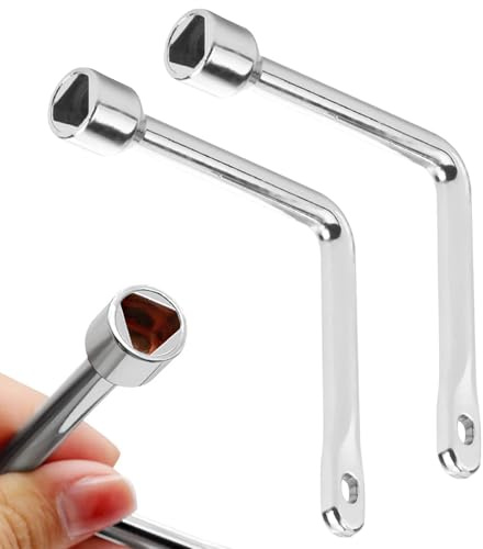 2PCS Striangle Key Garbage Bin, Zinc Alloy L-Type Spanner Key for Gas Meter Box, Electric Control Cabinet, Elevator Door, Radiator Bleed Valve, Fireplace, Chimney, Radiator, Switch Control Cabinet Key