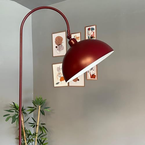 bamyum Gorkiede Stehlampe Metall, E27, verstellbarer Schirm, 30cm, Wohnzimmer Schlafzimmer, Burgunderrot