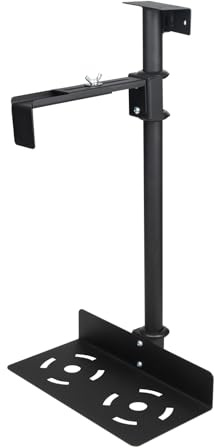 PC Halterung Unter Schreibtisch, Computer Aufhängung Halter für Untertisch, Vollständiges Stahlmaterial, bis zu 35 kg, 360° Drehbar, Höhe Verstellbar 50-530 mm für den meisten Hosts (Schwarz 360°)