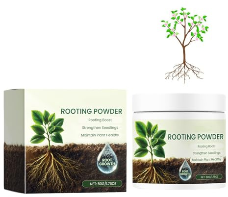 Hormone de Bouturage,Poudre D'enracinement,Poudre d'enracinement pour Boutures,Poudre d'enracinement Succulente,pour Les Racines des Plantes D'intérieur Greffes Accélère (Bouteilles Blanc-50g)