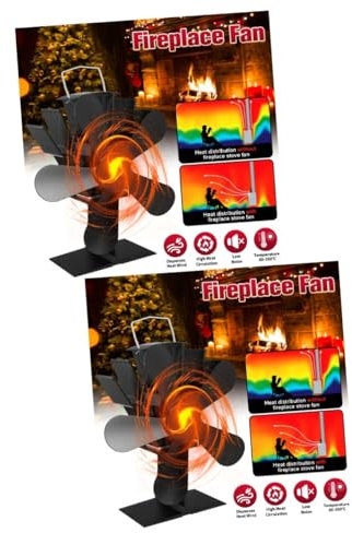 Alipis 2pcs Heat-powered Fan for Stove Electric Stove Fan for Fireplace Silent Heat Power