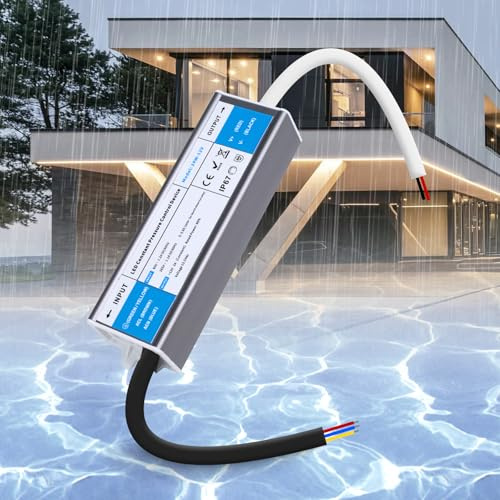 SUCIKORIO 12V 24W Netzteil LED Trafo Wasserdicht IP67 LED Transformator 230V auf 12V 24W 2A Schlank Konstante Spannung LEDs Treiber Netzteil Ultra Dünn Niedervolttrafo für LEDs Streifen, Außen