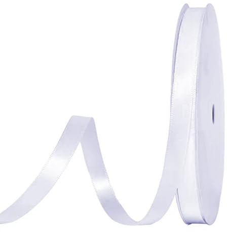 91 m Satinband Weiß, 10 mm Doppelseitig Schleifenband Geschenkband Dekoband Seidenband Doppelsatinband Satin Ribbon für Hochzeit Geburtstag Party Dekoration, Geschenkverpackung, Basteln