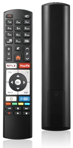 PNGOS Télécommande universelle de rechange pour Telefunken RC4318/RC4318P avec boutons YouTube et Netflix, compatible avec les téléviseurs Telefunken, Finlux, Vestel, Edenwood 4K Ultra HD