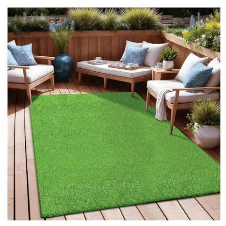 HUWOYG Gazon Artificiel Tapis de Gazon Artificiel 4x6 Pieds, Tapis réaliste d'intérieur et d'extérieur avec Trous de Drainage, pelouse de Jardin pour Balcon，Terrasse