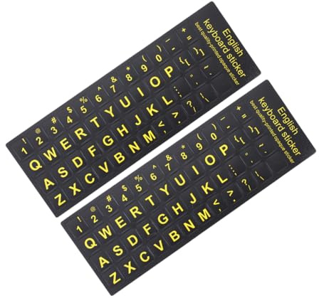 Computer Keyboard Replacement Stickers Black PVC Matte 2pcs | Laptop Stickers, English Letter Sticker, Keyboard Stickers for Laptop, Keyboard Letter Stickers