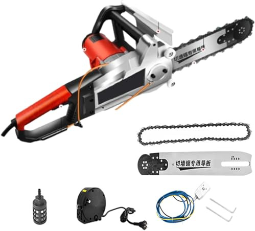 DHMYDPDZ Motosega elettrica per Cemento con Motore brushless, tagliamuri in Cemento,Potente Motosega con Catene/Barra Guida,per Cemento Armato/Muro Mattoni Rossi/Muro Cemento,48cm