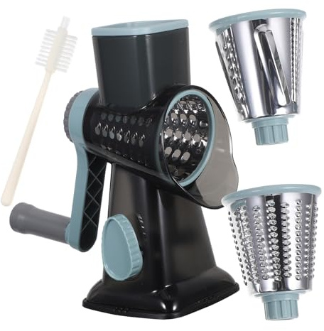 Cabilock Rotary Cheese Grater Multifuncional con Manivela para Queso Verduras y Chocolate Cortador Manual con Cuchillas de Tambor de Nueces y Rallador para Cocina Diseño Compacto y Fácil