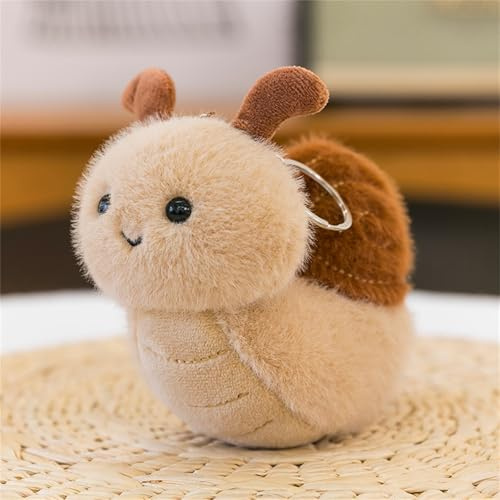 AQCQDQ Insekt Kuscheltier, Stofftier Insekten Spielzeug, Niedlich Spinne Biene Raupen-Schlüsselanhänger, Plüsch Insekt, Geschenk für Mädchen und Jungen (Schnecke)