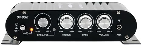 - 838 HiFi 2.1 Amplificatore di potenza 80 Wx2 Stereo Sound Amplificatore con Subwoofer Uscita Home Audio Amplificatore Nero