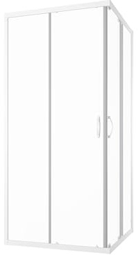 Box Doccia Angolare 70x70 cm Vetro Trasparente 4 mm Profili Bianchi h185cm mod. Grenada