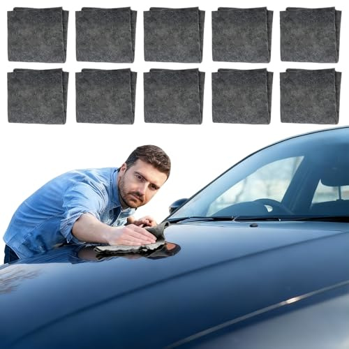HAOQIAGA 10 Stück Nano Kratzerentferner Tücher, Nano Sparkle Tuch Auto Kratzer Lackreparatur für Reparatur von Kratzern, Farbresten, Wirbeln, Wasserflecken und Oberflächenpolieren
