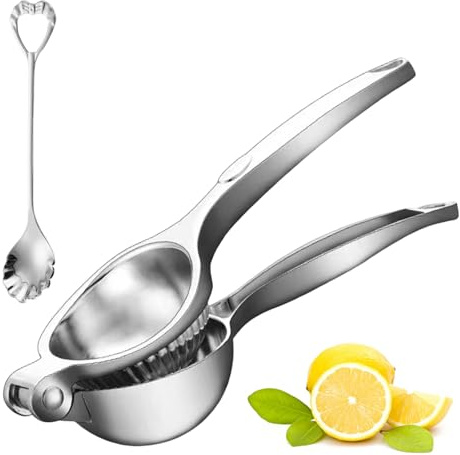 Manual Lemon Squeezer, Stainless Steel Engineered Hand Lemon Juicer, Safe Quick and Effective Juicing, Easy to Clean, Press Hand Lime Citrus Fruit Juicers
