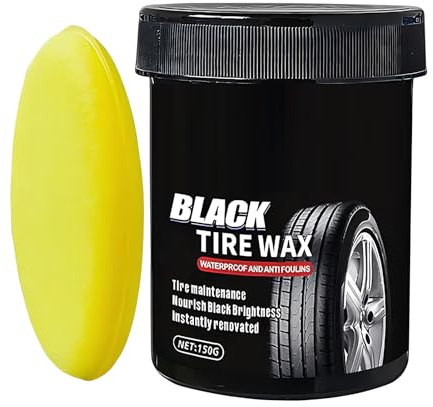 Generico Abrillantador de neumáticos para coche, bálsamo regenerador de 150 g, para llantas, con esponja y limpiador impermeable para neumáticos, apto para neumáticos de camiones, SUV, scooters