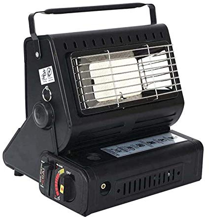 Riscaldatori a risparmio energetico, riscaldatore a gas da campeggio, riscaldatore portatile compatto 3S a riscaldamento rapido, ideale per campeggio e pesca, nero