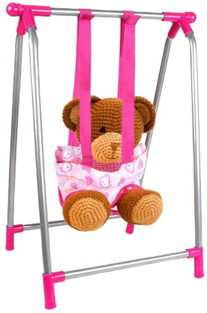 Puppenwagen - Design und bunt, Kinderwagen für Baamboles, faltbarer Puppenwagen für Puppenwagen mit Griff | Rosa Puppenwagen für Kinder