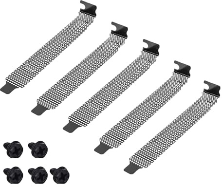 Vdaxvme 5 piastre di copertura per slot PCI in metallo da 12 cm per slot di espansione per PC che forniscono una lunga resistenza contro e usura PCI staffa copertura con viti