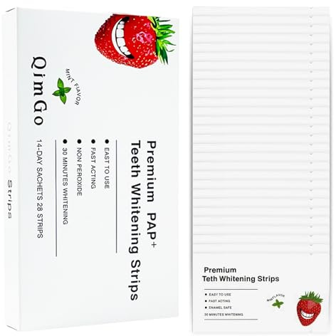 Teeth Whitening Strips, 28 pièces Bande Blanchiment Dentaire, Bandes Blanchissantes Dents, Whitening Strips, Élimine Taches Café/Thé/Vin, Résultats Visibles Rapidement