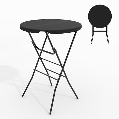 GarveeLife Stehtisch Klappbar 110cm Hoch, ø 80cm Rund – Stabiler Bistrotisch Für Garten & Outdoor – Wetterfester Bartisch, Partytisch & Biertisch Für Events & Büffet