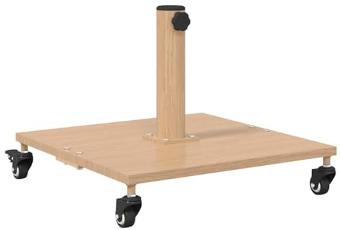 Mokuyary Pied de Parasol Bois Clair 45x45x31,5 cm Jardin | Pieds Base pour Parasol de Terrasse, Piscine, Patio, Restaurant