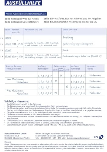 AVERY Zweckform 10 x Formularbuch Fahrtenbuch A5 hoch VE=40 Blatt mit Ausfüllhilfe