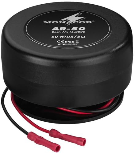 MONACOR AR-50 Wetterfester Audio-Exciter/Resonator, Schwarz, 16.2800