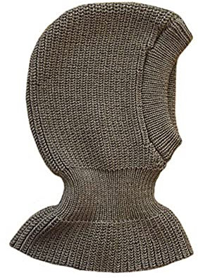 100% Merino Wolle Balaclava Wintermütze Baby Kinder Mädchen Junge Gestrickt L Dark grey