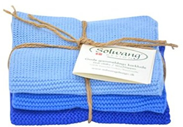 Solwang Putzlappen gestrickt Dunkelblau Kombi Wischlappen Baumwolle Wischtücher Edelstahl