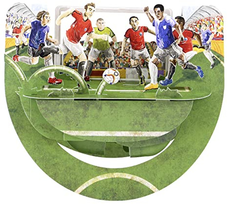 Santoro Popnrock, 3D-Pop-Up-Grußkarte – Fußball – Fußball – Für Ihn, Für Männer, Für Papa, Jungen, Vatertag, Geburtstag