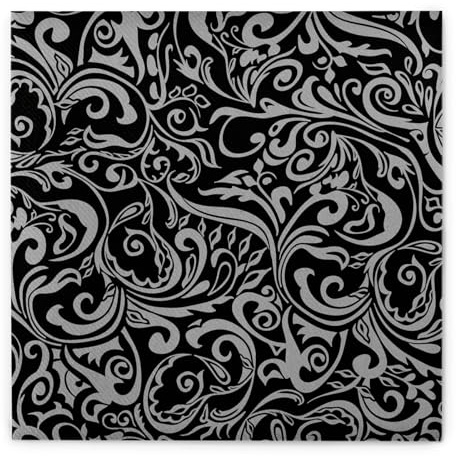 Mank Airlaid Servietten 40x40 cm 1/4-Falz schwarz silber Motiv Lias hochwertige schwarze Servietten für Feste wie Hochzeit und Gastronomie, auch für Trauerfeier geeignet