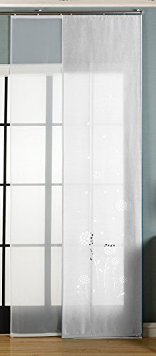 Gardinenbox 2er-Pack Schiebegardine Flächenvorhang Zamora Lasercut Wildseide Optik Voile, Weiß, 245x60 cm (HxB) inkl. Paneelwagen und Beschwerungsstangen, 165620
