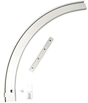 GARDINIA Rundbogen für Aluminium-Vorhangschiene 1-läufig Links weiß 20 x 20 cm