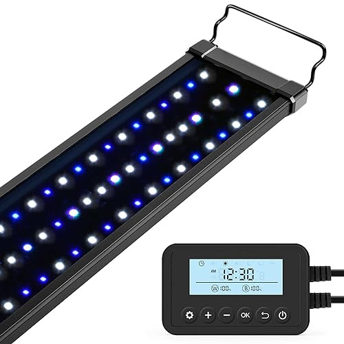 NICREW 20W Saltwater Aquarium Light, Marine LED Reef Light for Corals, Programmable Timer Controller, 18 to 24-Inch