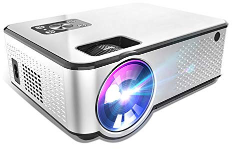 C- Proiettore Proiettore Full HD, Supporto per proiettore LED Home Theater 1080P 4K Video Tramite HDMI Home Cinema Videoproiettore, Computer Portatile Compatibile TV Dvd PS4