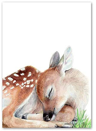 LCSLDW Leinwanddruck Nettes Tier Kinderzimmer Wandkunst Leinwand Malerei Nordic Poster Und Drucke Wandbilder Baby Kinderzimmer Schlafzimmer Dekor, Wie Gezeigt, 60X80Cm Ohne Rahmen